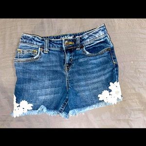 🤩💖girls cat and jack shorts with crochet 🧶 sides adorable 💖🤩